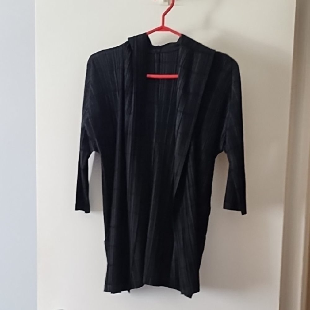 ISSEY MIYAKE Pleats Please Black Hooded Jacket 4 L